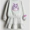 2-Piece Fleece Sweatshirt and Skirt Set