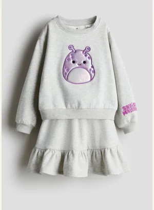 2-Piece Fleece Sweatshirt and Skirt Set