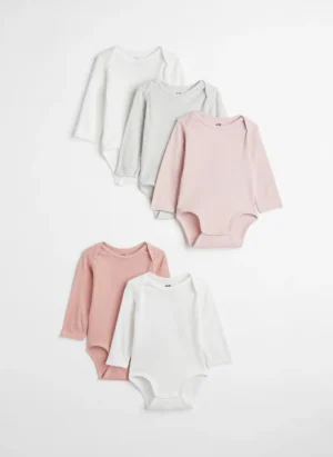 Long Sleeve Bodysuits-Pack of 5
